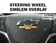 Chrome Black Steering Wheel Bowtie Overlay Chevy Silverado 14-24 Emblem Badge Chrome Black Steering Wheel Bowtie Overlay Chevy Silverado 14-24 Emblem Badge