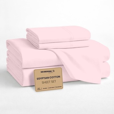 SGI bedding 100% Egyptian Cotton Sheets King Size   Cooling Sheets, Soft Brea...