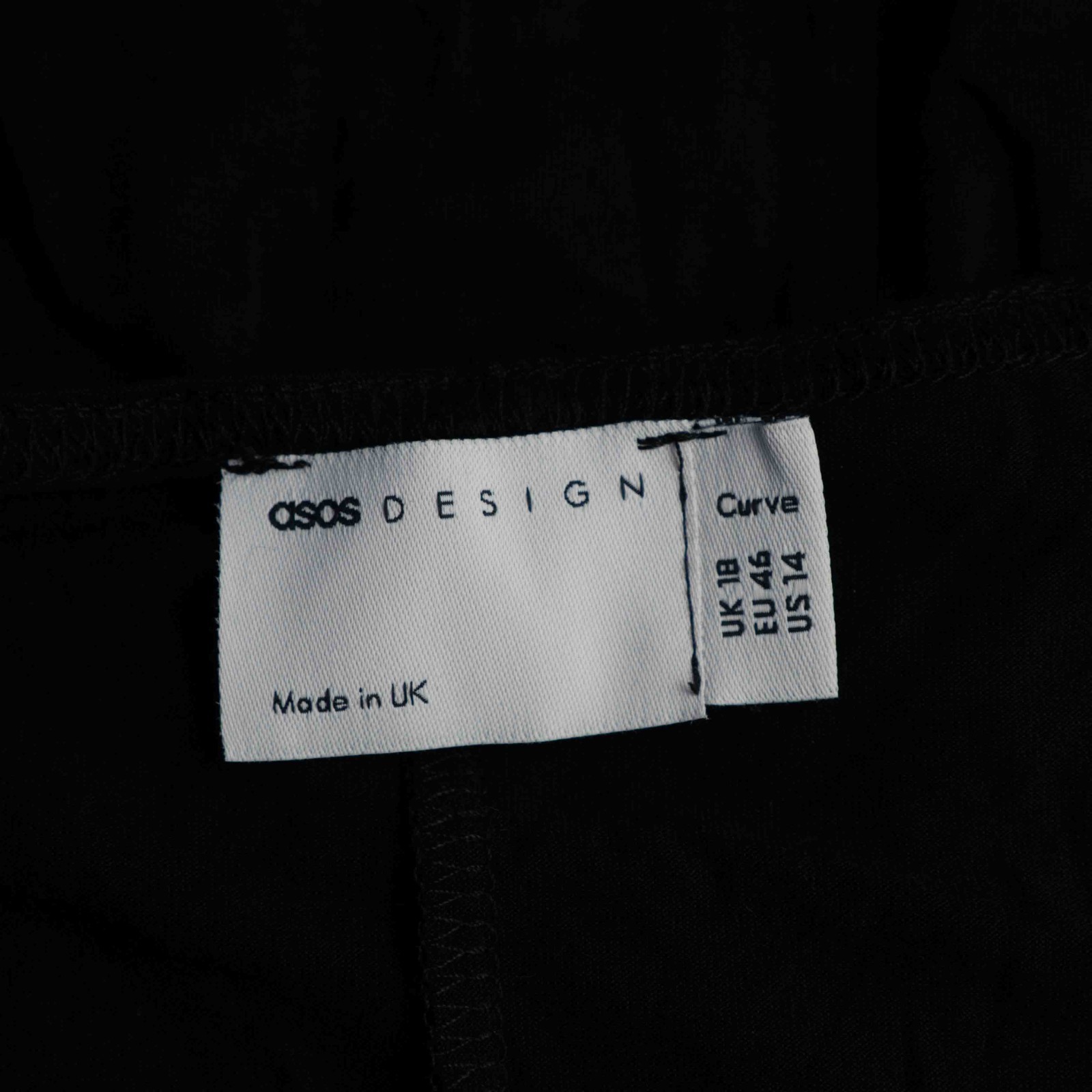 Asos Design Curve Black Long Sleeve Size 18 Dress Pre-Owned image 8