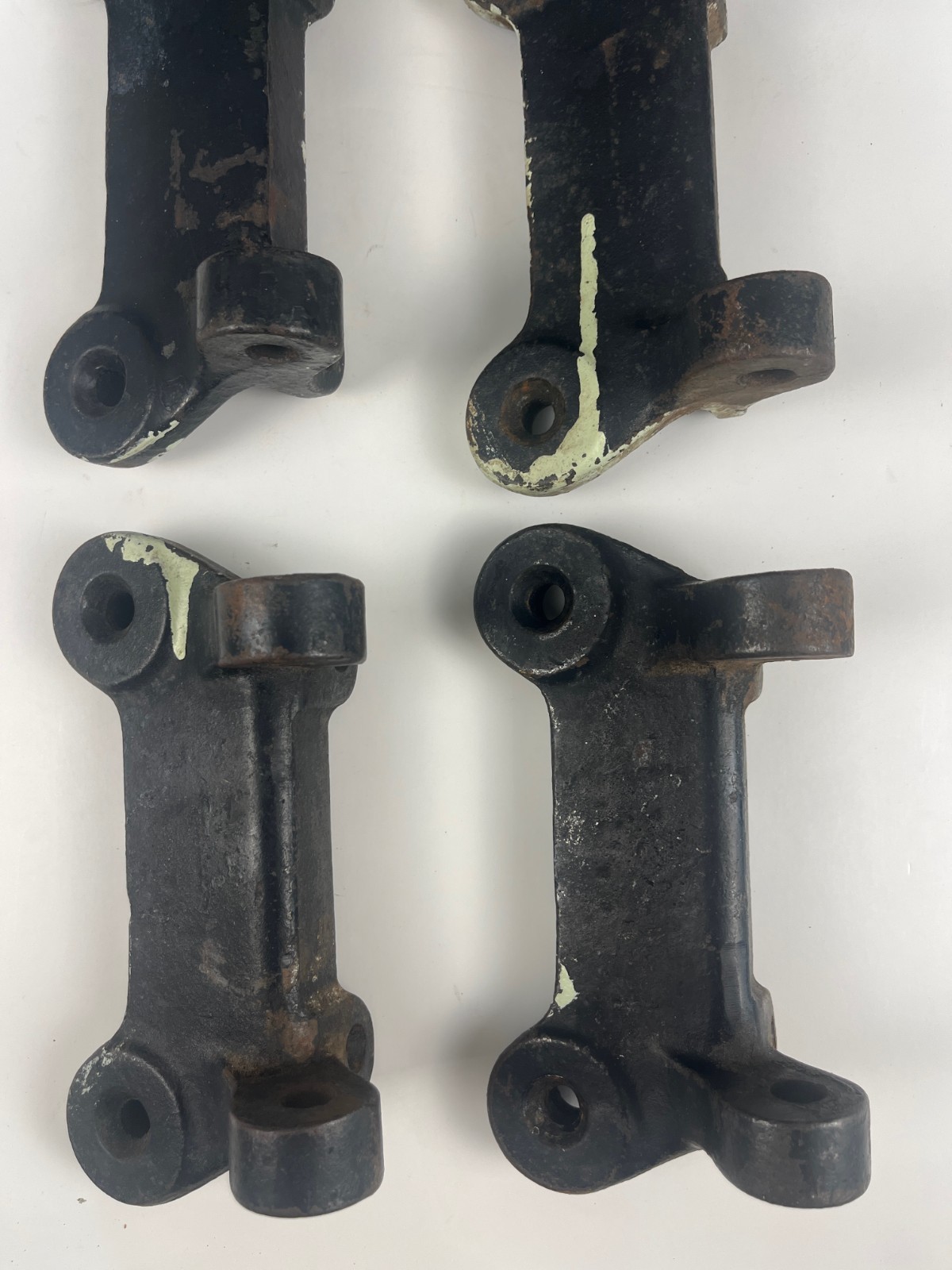 Antique Workbench Lab Table Kitchen Island Swing Stool Seat SET 4 BRACKETS IRON