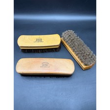 Vintage Horse Hair Leather Shoe Brushes Set of 3