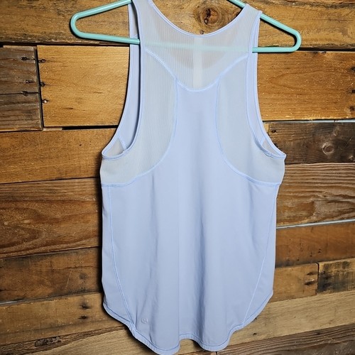Lululemon Damengröße 4 puderblau geformtes Tanktop Rückenschlitz Fitnessstudio Laufen - Bild 7 von 7