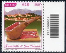 PROSCIUTTO SAN DANIELE 2009 CODICE A BARRE MNH