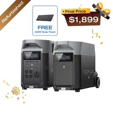 EcoFlow DELTA Pro Power Station+Extra Battery 7200Wh Certified Refurbished, LFP