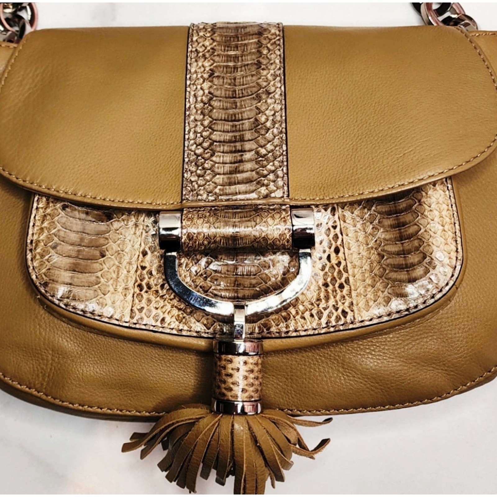Michael Kors Python Trim with Tassel Shoulder Bag… - image 10