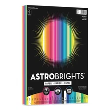 Astrobrights 91397 8.5" x 11" Color Paper - Assorted Spectrum Colors 200/PK New