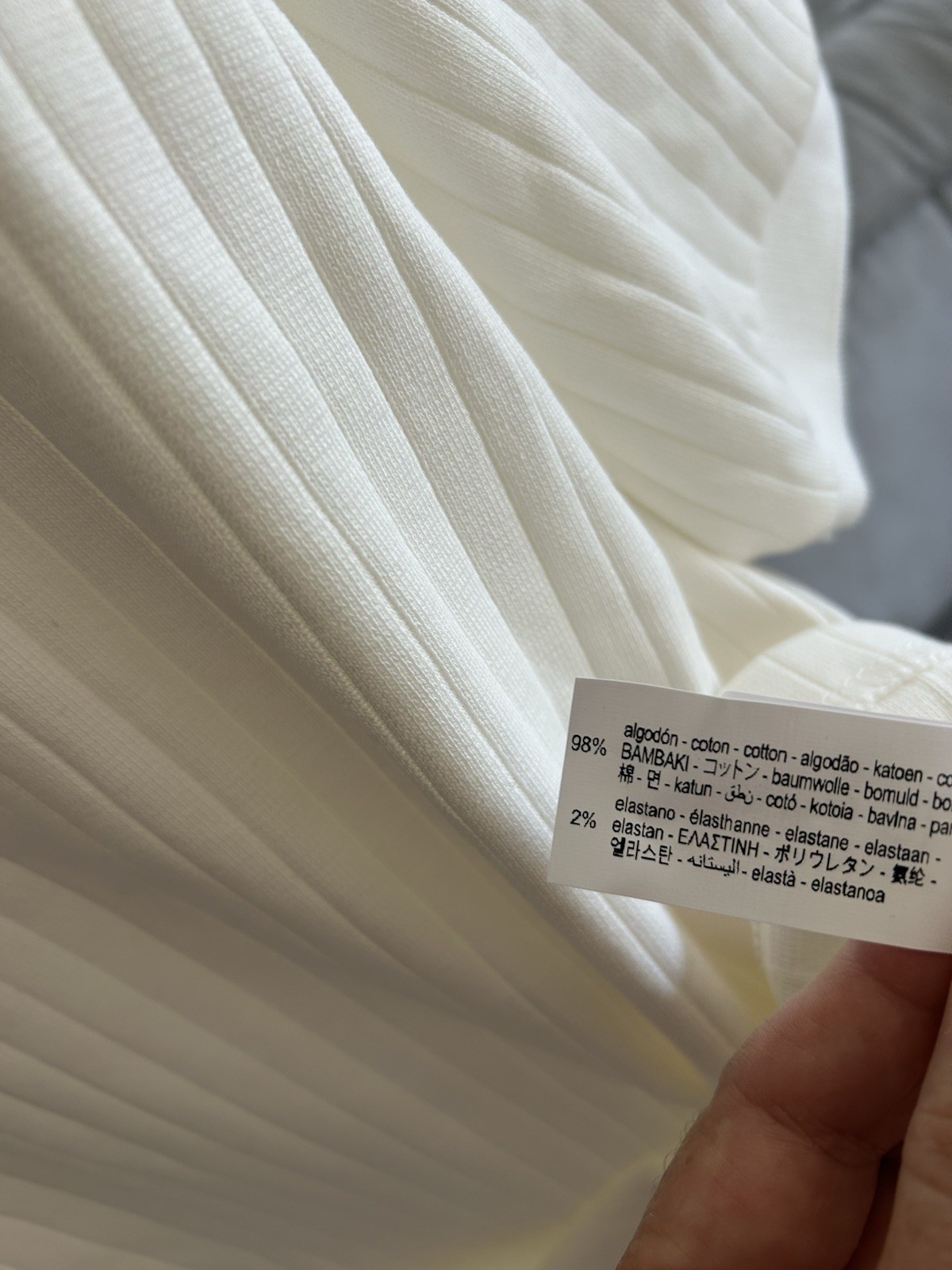 Zara Textured White Polo Shirt L Preppy Old Money Cotton thumbnail 11