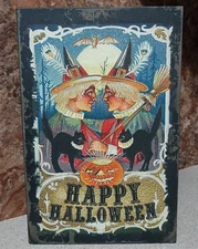 Large "Happy Halloween" Faux Book Storage Box  13"H 