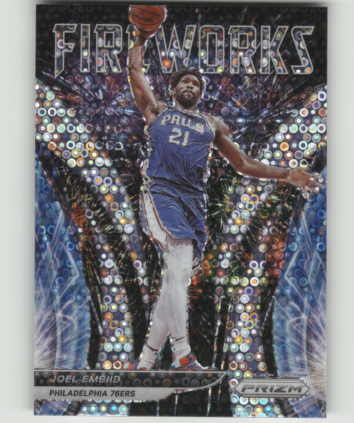 2021 Panini Prizm Joel Embiid #13 Fireworks Fast Break Prizm