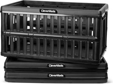 Heavy Duty 60L Collapsible Storage Crate - Stackable Organizer for Car Garage