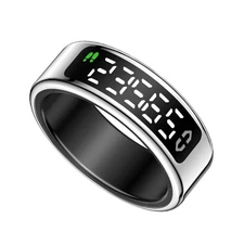 The Newly Upgraded Smart Ring Features a Digital Display. It Offers Step Countin