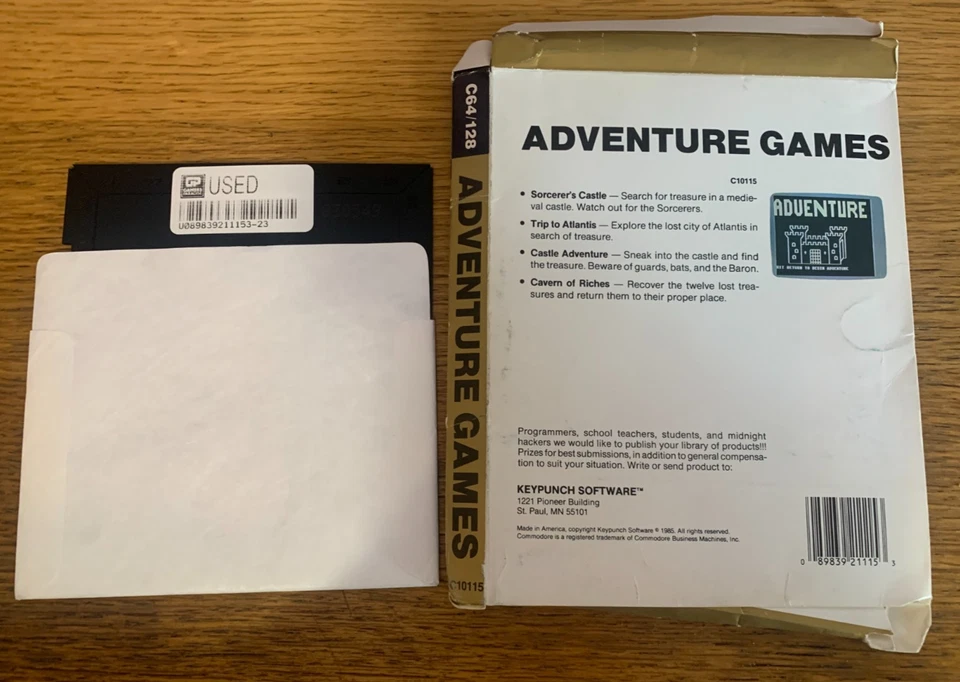 Commoddore 64 - 128 - Adventure Pak - 5.25 Disk - Original with Box - Image 2 of 2