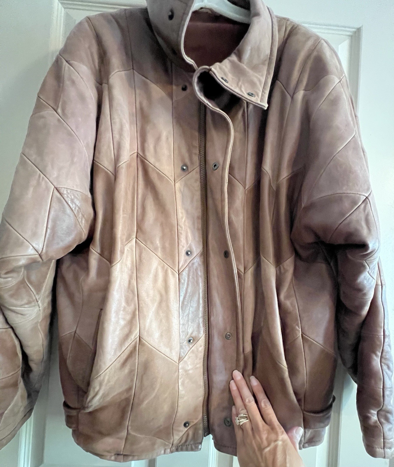 VTG CEDRICS Patchwork Jacket Genuine Leather Men’… - image 4