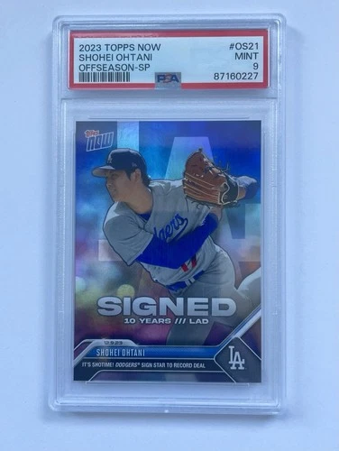 2023 Topps Now Off-Season Shohei Ohtani #OS-21 SSP Variation Foil PSA 9 Dodgers