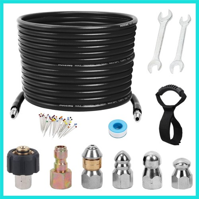 #ad 50FT Sewer Jetter Kit for Pressure Washer 5800 PSI Water Jet Drain Cleaner H... $60.25