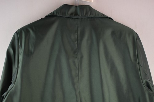 DENNIS BASSO Green Trench Coat size L Womens Button Up Mac Casual Outdoors - Picture 7 of 8