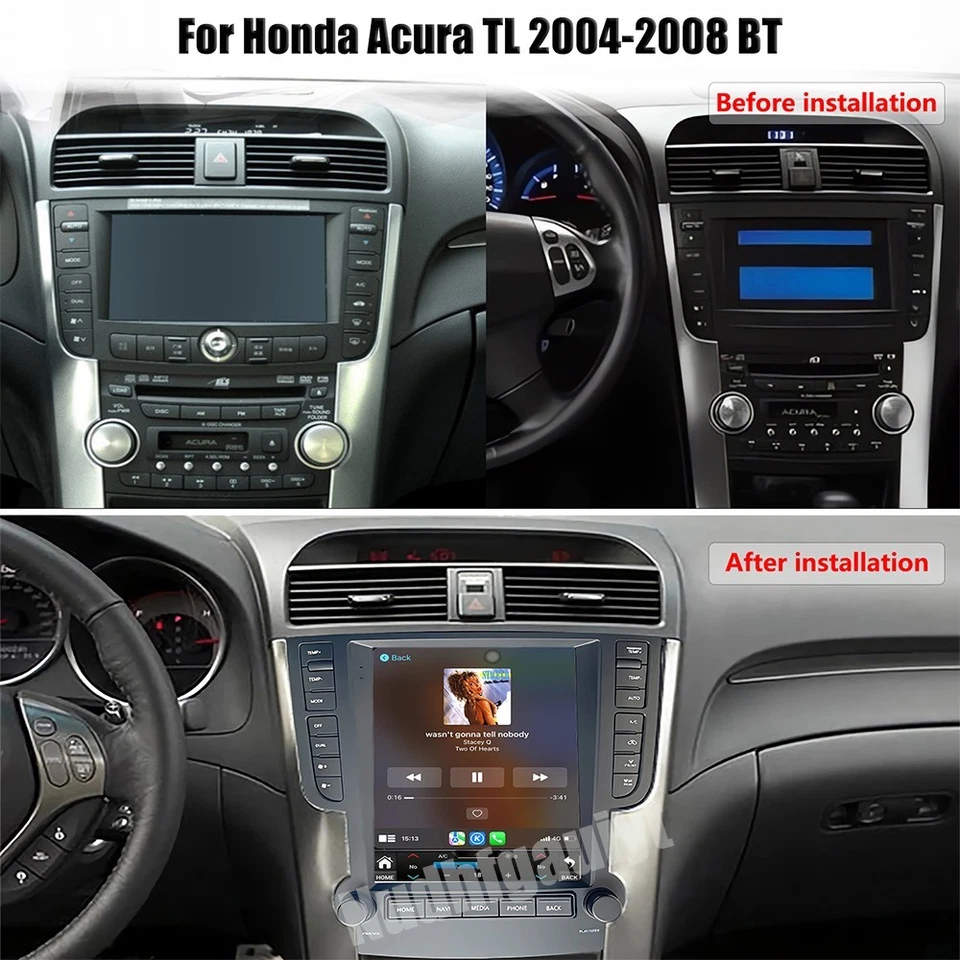 Radio de coche Android 14 para Honda Acura TL 2004-2008 estilo Tesla Carplay GPS navegación Foto 2 de 4