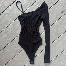 American Eagle Black One-Sleeve Bodysuit - XS