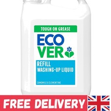 Ecover Washing Up Liquid Refill, Washing Up Soap, Tough on Grease and Grime, 5L 3.20 per litre