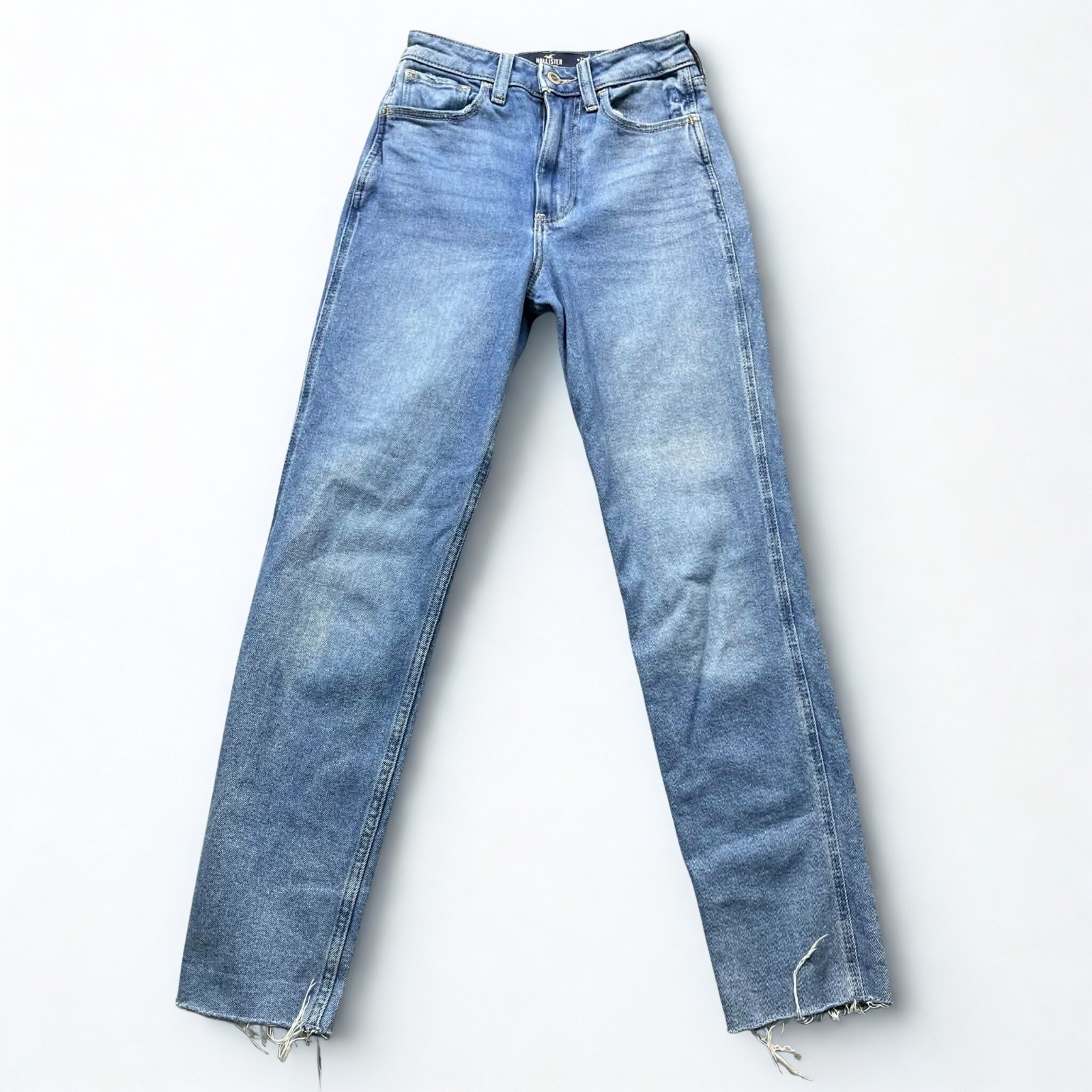 Hollister Mom Jeans Women’s Size 00R High Rise Raw Hem Vintage Style-image