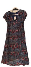 EMBER Cap Sleeve Wrap/Robe Semi-Sheer Floral Print Summer Dress NWT Size S.