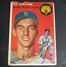 Topps 1954 Topps Al Kaline #201 Detroit Tigers MLB Rookie Baseball Card. rookie card picture