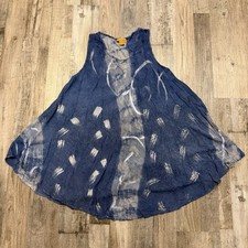 Sakkas Dress Long Blue 100% Rayon Sleeveles Tie Dye Vintage Free Size Soft