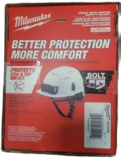 Milwaukee 48-73-1320 Class C White Front Brim Vented Helmet w/ BOLT NEW IN BOX