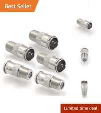 5-Pack Lightweight Coaxial Cable Extender – Push-On F-Type Female Connectors