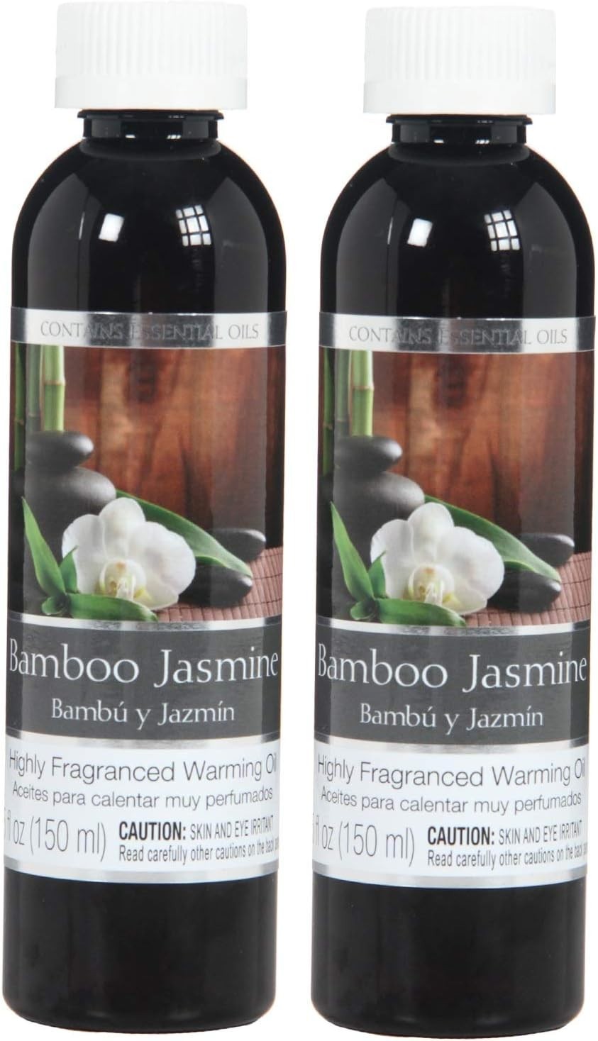 Hosley Set of 2, 5 oz Bamboo Jasmine Fragrance Warming Oils.
