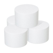4 PCS 6x4 Inch Round Foam Dummy Cake Discs Polystyrene DIY Crafts Model White