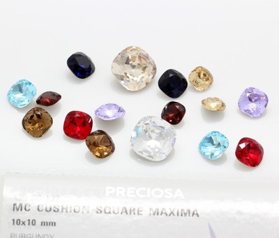 Original PRECIOSA 435 36 132 Cushion Square MAXIMA Strass Steine Kristalle