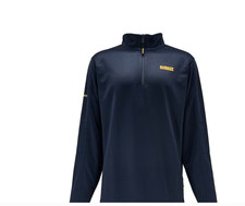DEWALT Men's Blue Light weight Knit Long sleeve Solid Quarter zip  L  NEW