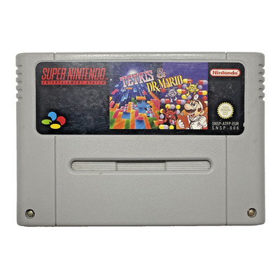 Tetris & Dr. Mario für Super Nintendo - Inkl. Handbuch - Gereinigt & Getestet