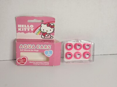 Hello Kitty Aqua Ears Soft Silicone Kids Ear Plugs 3 Pair Kawaii Fairy Kei Reuse