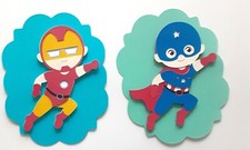 Superhero Capt America Flash Dimensional Card Front Scrapbook Embellishment 867