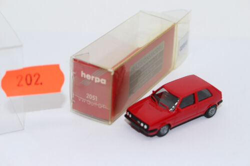 CC202, vecchio Herpa VW Volkswagen Golf II GTI 2 porte rosso IMBALLO ORIGINALE TOP 1:87 - Foto 8 di 8