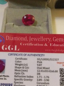EARTHMINED NATURAL CERTIFIED GEM TESTED OVAL PINK SAPPHIRE 9.87 CARATS