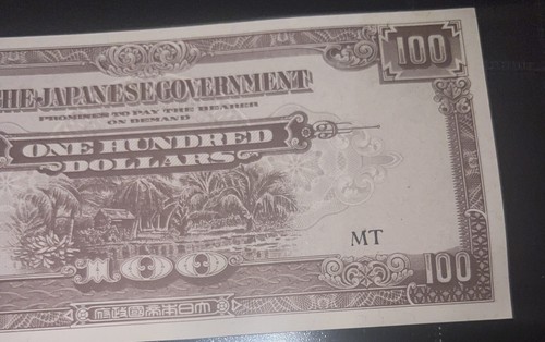 See Photo.Malaya Japanese Invasion Money 100 Dollars Banknote 1944 Uncirculated - Picture 4 of 6