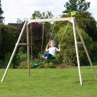 Kids Double Swing Set Two Swing Wood Garden Outdoor Play Age 3 -10 Years Kids Double Swing Set Two Swing Wood Garden Outdoor Play Age 3 -10 Years