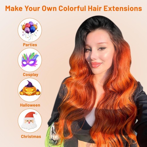 6 extensiones de cabello rizado con clip largas rizadas onduladas reflejos rayas de cabello - Imagen 57 de 81