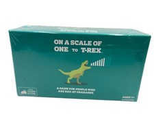 New Sealed On a Scale of One-T-Rex: Charades Card Game, For Adults Teens& Kids