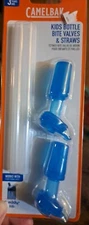 CAMELBAK Eddy Kids Bottle Accessory 2 Bite Valves 2 Straws Ice Blue NEW