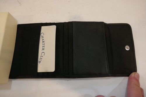 NIB Charter Club Black Leather Wallet With Snap Closure - Imagen 3 de 4