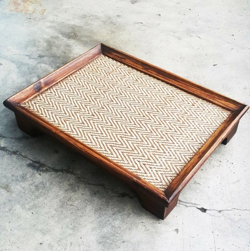 Wooden Tray Crafts Wood Tray Serving Plate Tea Coffee Bamboo Rectangle Free ship - Picture 12 of 12