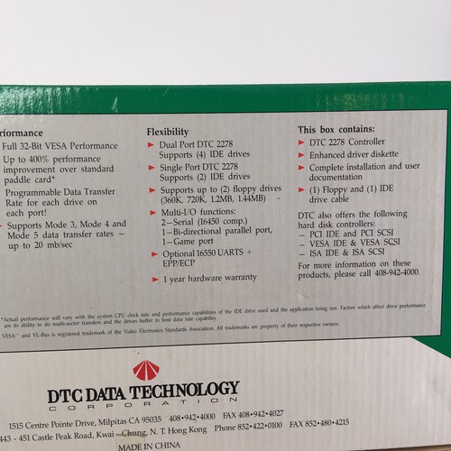 new DTC 2278E VESA VLB CONTROLLER CARD IDE FLOPPY 2X SERIAL GAME PORT NEW w/Disk - Picture 5 of 24