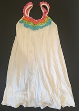 Sister Sam Girl White Viscose Sundress DRESS Sz 4-5 4T 5T