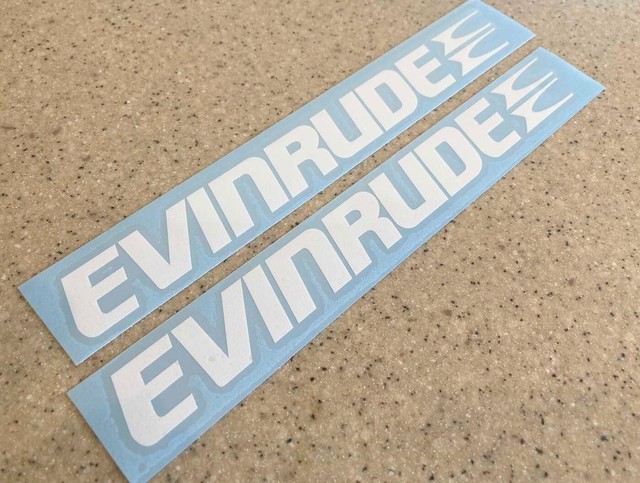 Evinrude Vintage Outboard Motor Decals White 12" FREE SHIP + FREE Fish Decal Evinrude Vintage Outboard Motor Decals White 12" FREE SHIP + FREE Fish Decal