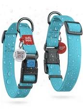 Small 9”- 14” Dog Collar for Small Dogs QR Code Waterproof Safety Glow