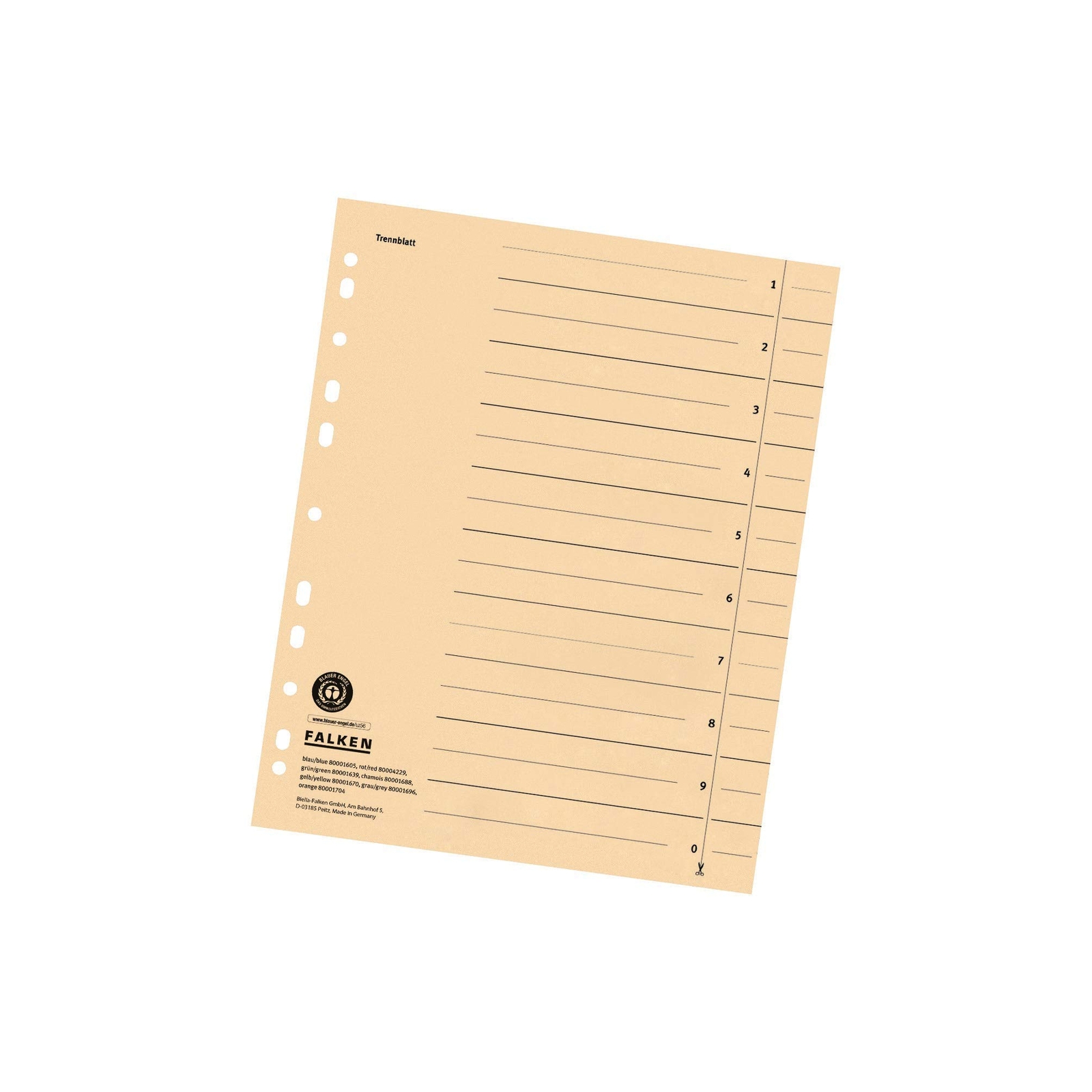 Original Falken 100 pack of dividers. Made in Germany. Made of recycled cardboar